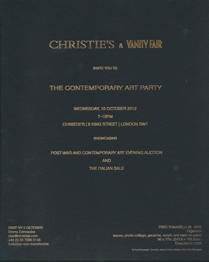 Christie’s & Vanity Fair The Contemporary Art Party London, October